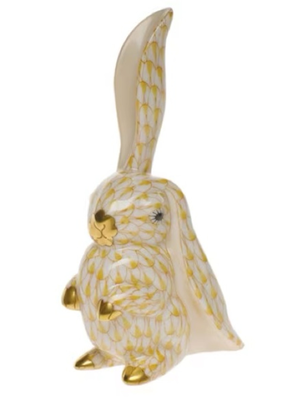 Herend Funny Rabbit with One Ear Up - Butterscotch